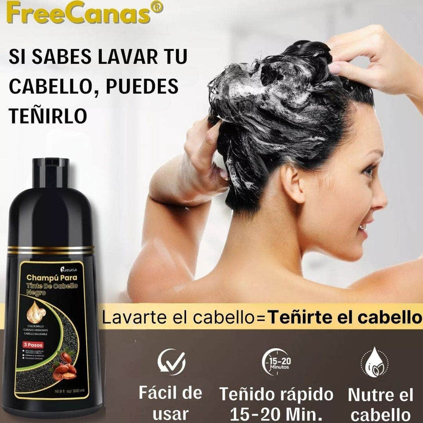 Shampoo Instantáneo Cubre Canas 3 en 1 Natural - Jengibre Colores Disponibles castaño y Negro