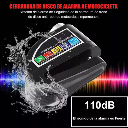 Candado de Alarma para Moto SafeRide - Envios a El Mundo