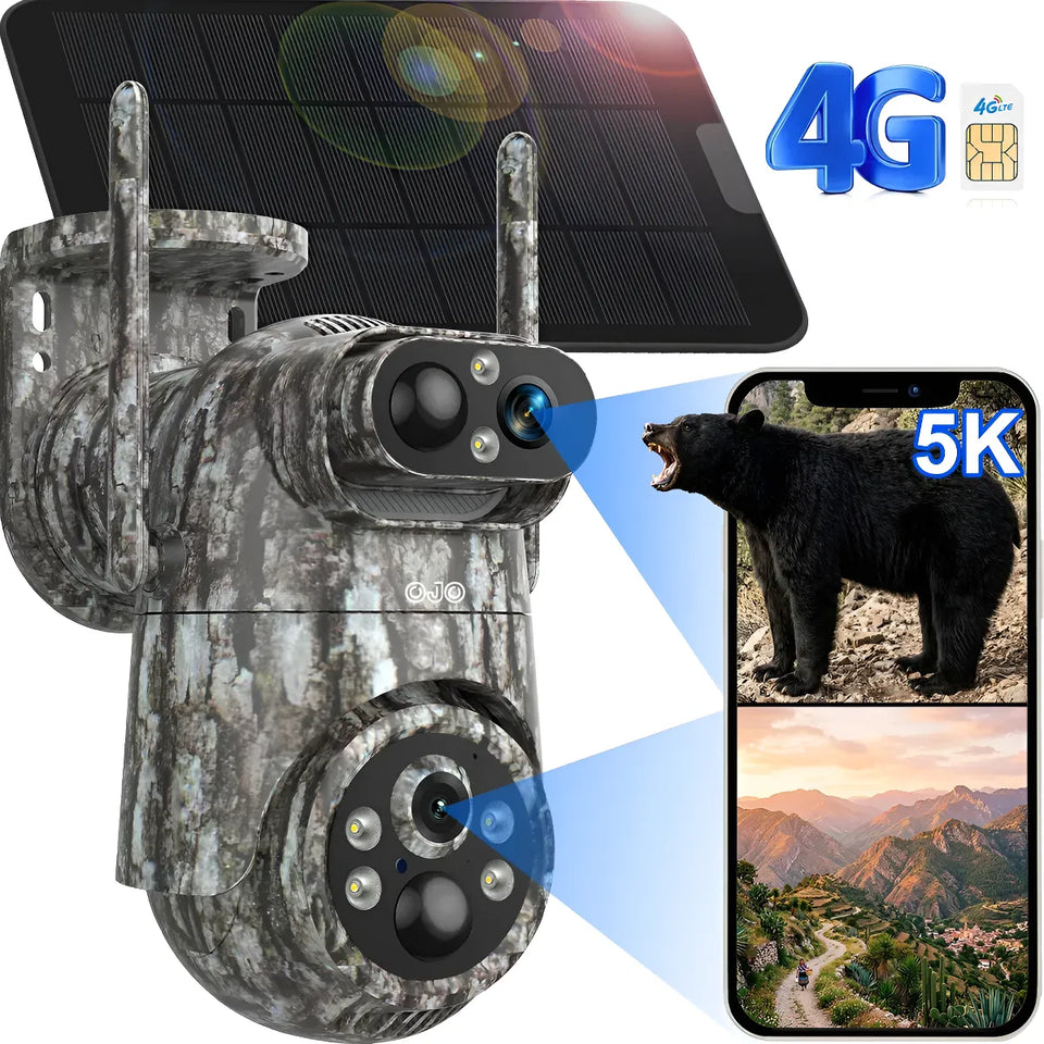 Cámara de Seguridad Solar 4G Camuflada con Visión Nocturna y Detección de Movimiento