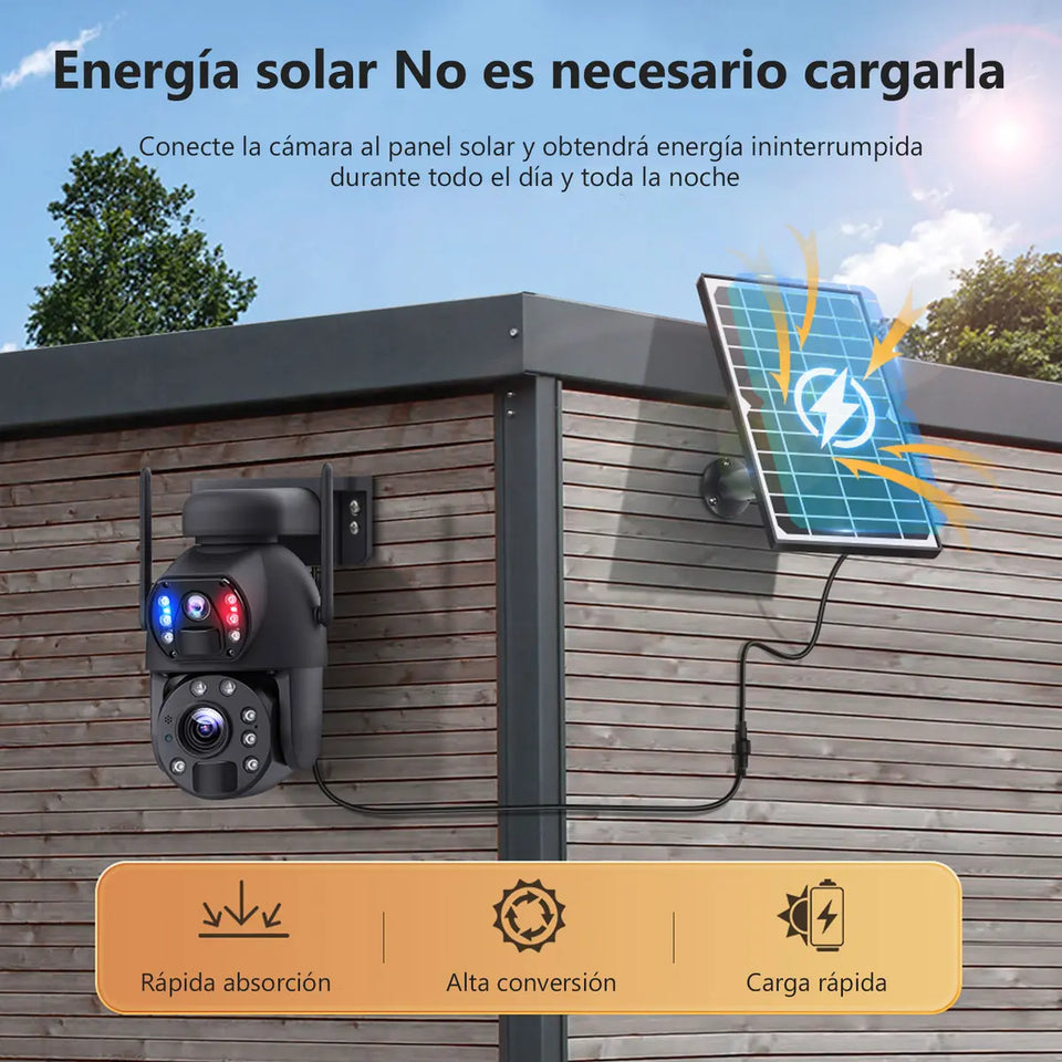 Cámara Solar 4G Doble Lente Zoom Optico 6MP - Págala Al Recibir en Tu Domicilio