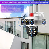 Camara de Tres Lentes Wifi Son Sirena - Págala Al Recibir en Tu Domicilio