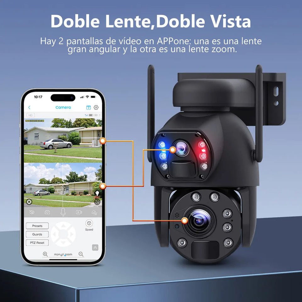 Cámara Solar 4G Doble Lente Zoom Optico 6MP - Págala Al Recibir en Tu Domicilio