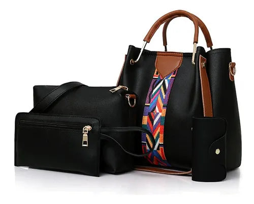 Set de 4 Bolsas Negra de Mujer - Pagala Al Recibir en Tu Domicilio