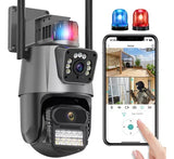 Cámara De Seguridad Wifi Con Sirena Doble Lente Supér Seguridad - Envios a Todo El Mundo