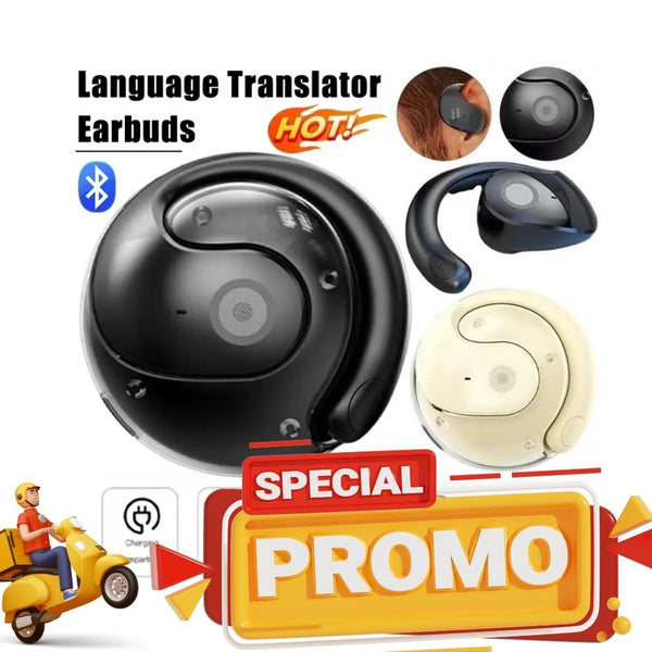 Auriculares traductores inteligentes: traducen más de 100 idiomas en tiempo real, ideales para viajes, negocios y reuniones. Incluyen asistente de voz e intercomunicador