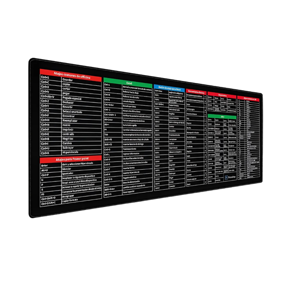 Mousepad con atajos de Excel En Español - Págalo Al Recibir en Tu Domicilio
